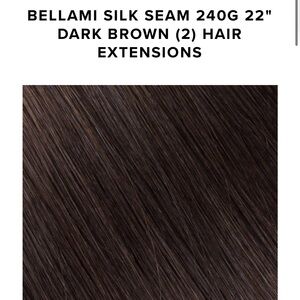 BELLAMI Silk Seam 240g 22" Dark Brown (2) Hair Extensions